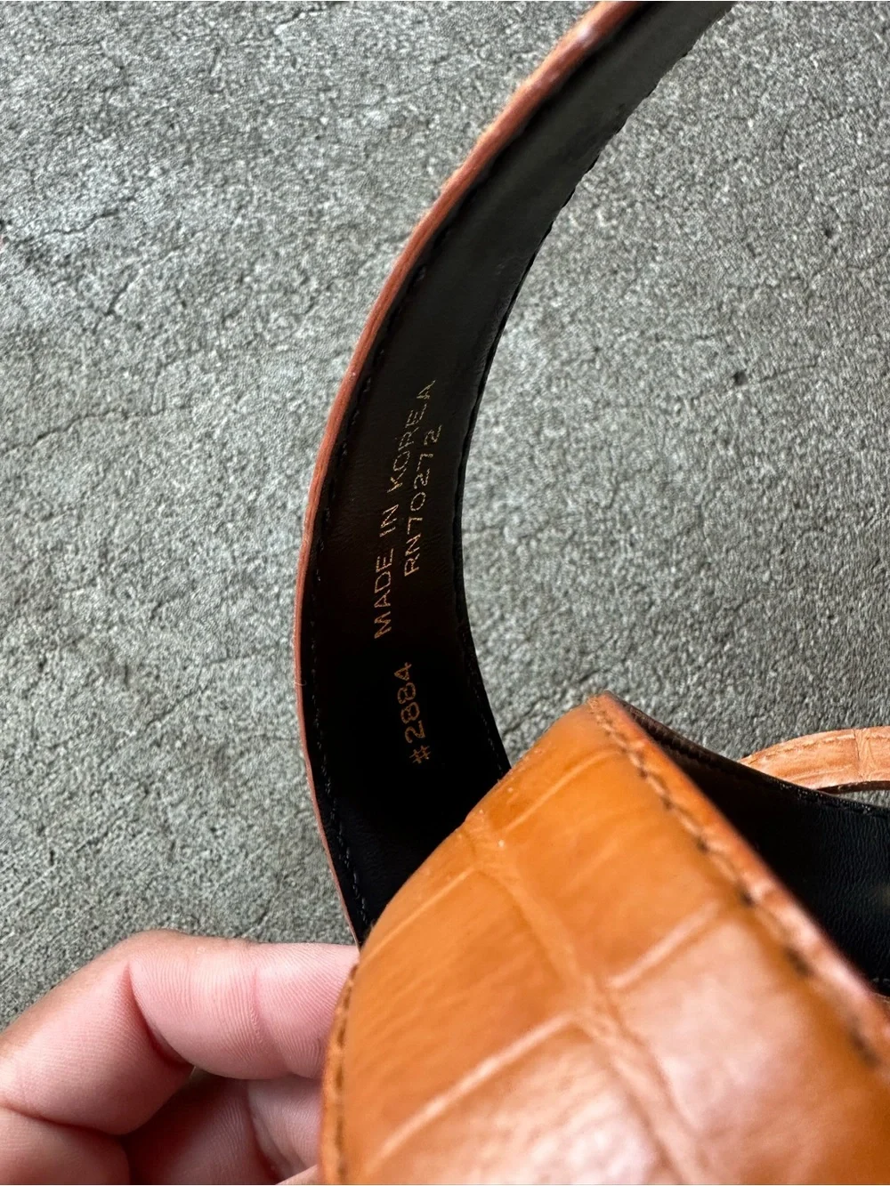 Liz Claiborne Brown Crocodile Leather Belt